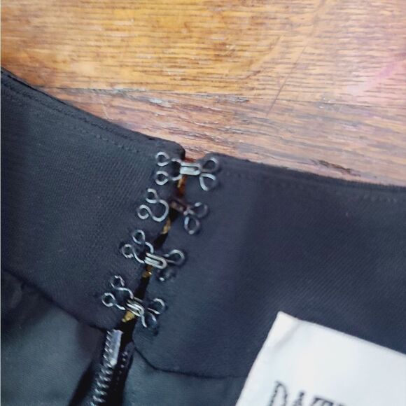 Vintage 80s Patricia Magali Black Metallic Gold Structured Long Sleeve Dress - Picture 9 of 17